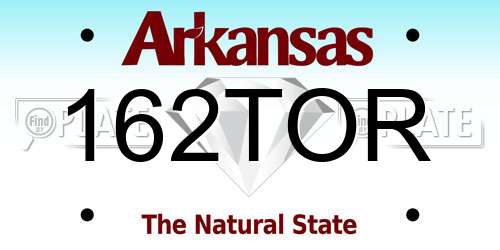 162TOR Arkansas License Plate