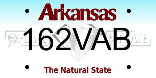 162VAB Arkansas License Plate