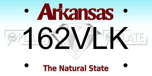 162VLK Arkansas License Plate