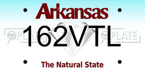 162VTL Arkansas License Plate