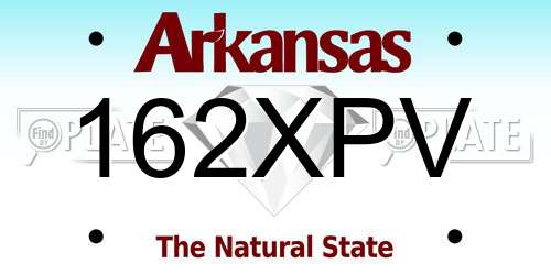 162XPV Arkansas License Plate