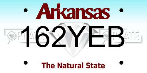 162YEB Arkansas License Plate