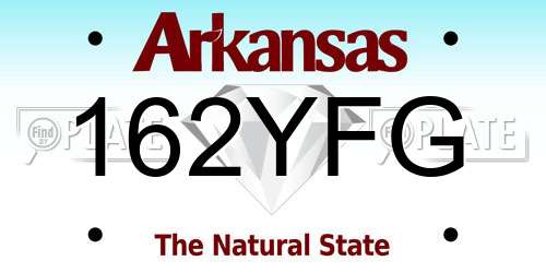 162YFG Arkansas License Plate