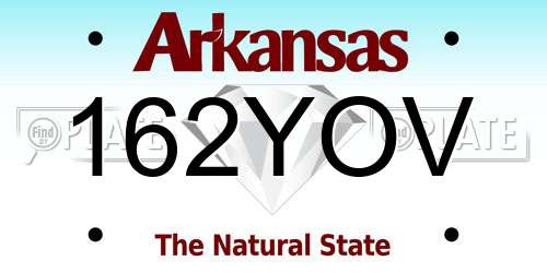 162YOV Arkansas License Plate