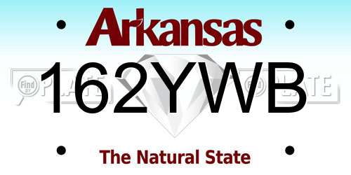 162YWB Arkansas License Plate