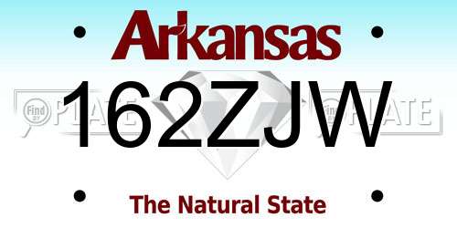 162ZJW Arkansas License Plate