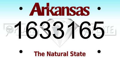 1633165 Arkansas License Plate