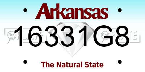 16331G8 Arkansas License Plate