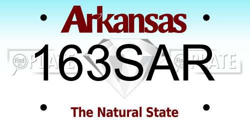 163SAR Arkansas License Plate