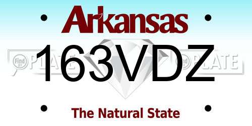163VDZ Arkansas License Plate
