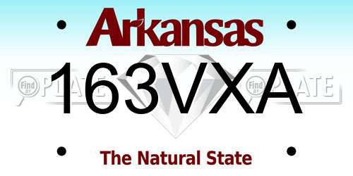163VXA Arkansas License Plate