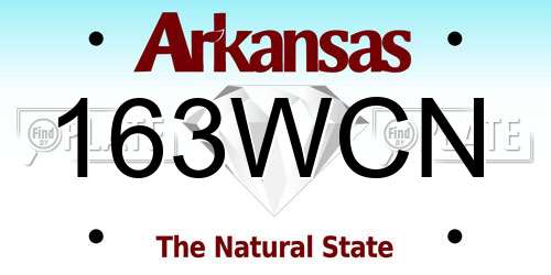 163WCN Arkansas License Plate