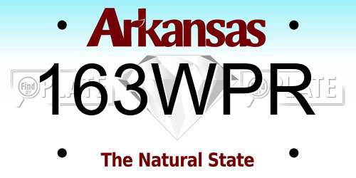 163WPR Arkansas License Plate