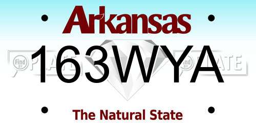 163WYA Arkansas License Plate
