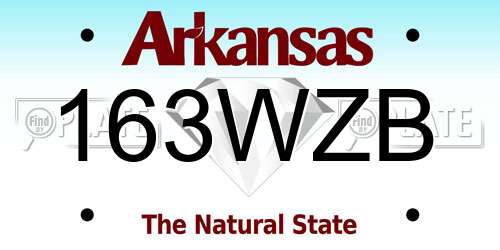 163WZB Arkansas License Plate