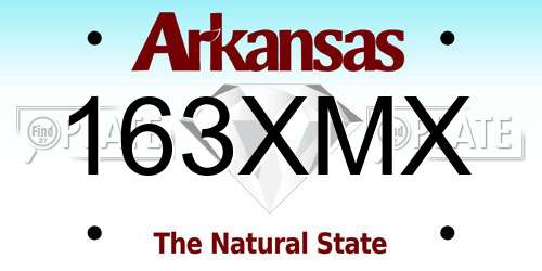 163XMX Arkansas License Plate