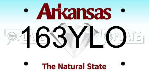 163YLO Arkansas License Plate