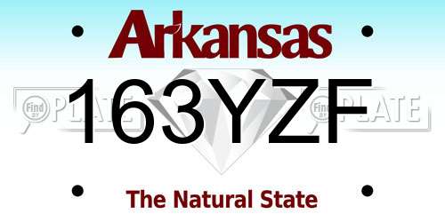 163YZF Arkansas License Plate