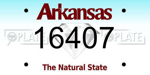 16407 Arkansas License Plate