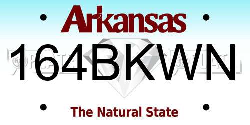 164BKWN Arkansas License Plate
