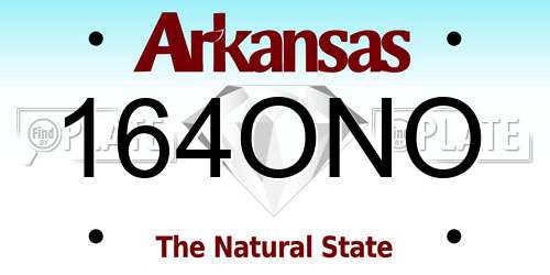 164ONO Arkansas License Plate