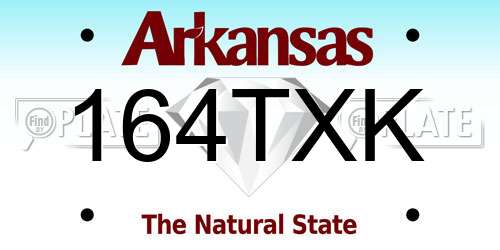 164TXK Arkansas License Plate