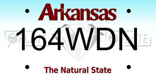 164WDN Arkansas License Plate
