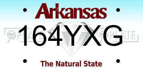 164YXG Arkansas License Plate