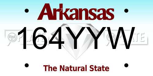 164YYW Arkansas License Plate