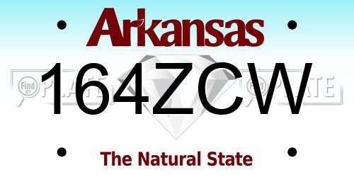 164ZCW Arkansas License Plate