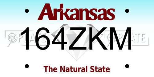 164ZKM Arkansas License Plate