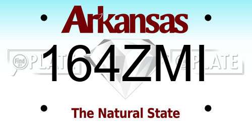 164ZMI Arkansas License Plate
