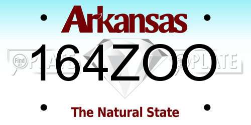 164ZOO Arkansas License Plate