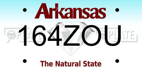 164ZOU Arkansas License Plate