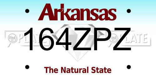 164ZPZ Arkansas License Plate