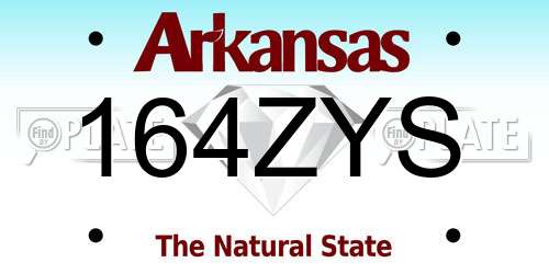 164ZYS Arkansas License Plate
