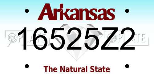 16525Z2 Arkansas License Plate