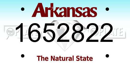 1652822 Arkansas License Plate