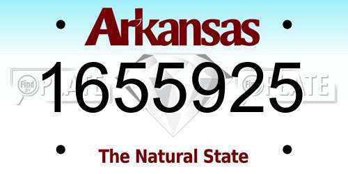 1655925 Arkansas License Plate