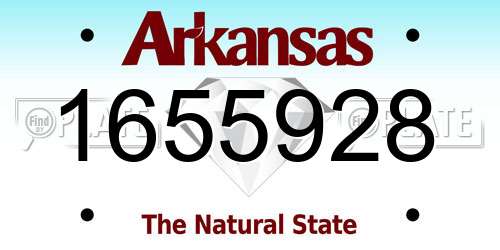 1655928 Arkansas License Plate