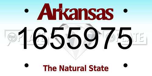 1655975 Arkansas License Plate