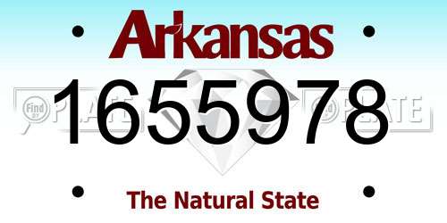 1655978 Arkansas License Plate