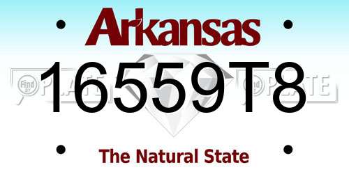 16559T8 Arkansas License Plate