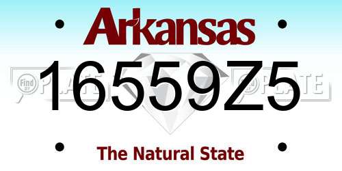 16559Z5 Arkansas License Plate