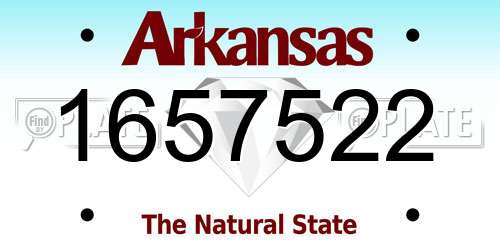1657522 Arkansas License Plate