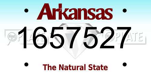 1657527 Arkansas License Plate