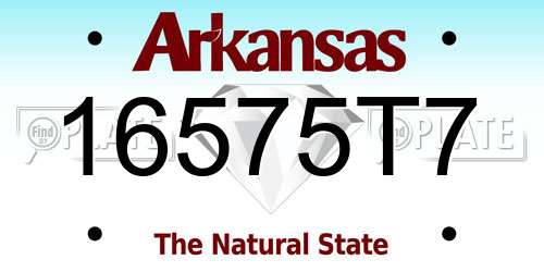 16575T7 Arkansas License Plate