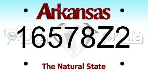 16578Z2 Arkansas License Plate