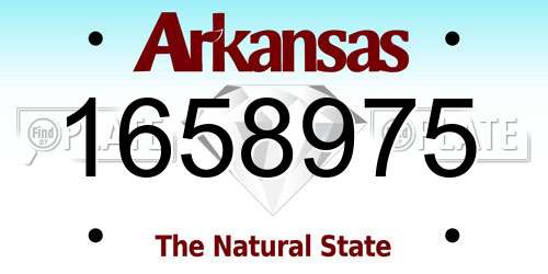 1658975 Arkansas License Plate