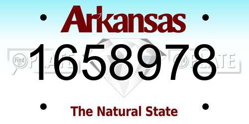 1658978 Arkansas License Plate